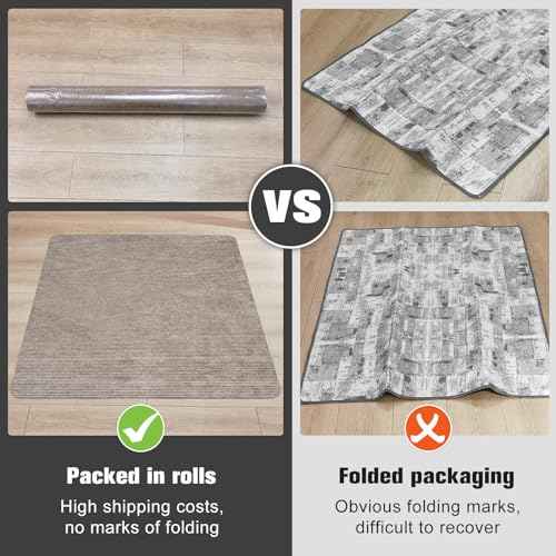 Placoot Desk Chair Mat for Hardwood Floor Corduroy Surface 1/6" Thick 55"x35" Office Chair Mat for Rolling Chairs-100% Large Anti-Slip Backing Under Desk Low-Pile Office Rug Floor Mat