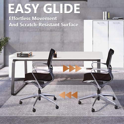 Office Chair Mat for Carpets - 30¡± x 48¡± Clear Carpet Chair Mats for Low Pile Carpeted Floors Home Office, Studded Floor Mat for Office Chair on Carpet