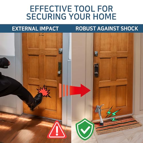 HA SHI Satin Nickel One Touch Kickdown Door Stopper 4 Inch - 1 Pack