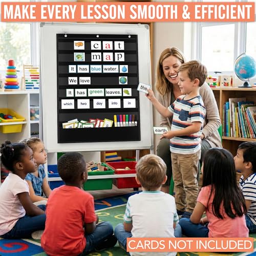 Black 7+1 Pocket Classroom Chart for Learning & Organization - Teacher Supplies