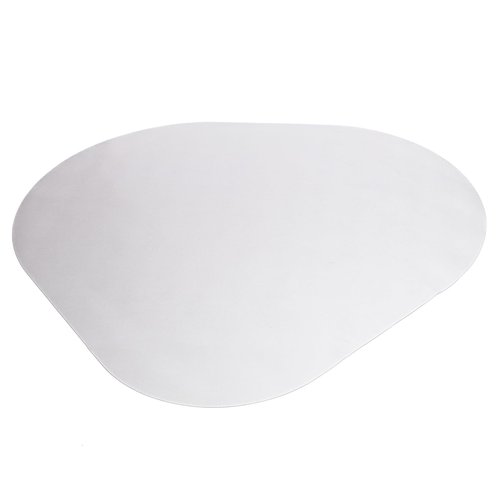 DESKU Rounded Triangle Desk Chair Mat – Heavy-Duty PVC Mats Optimised for Hard Floor Protection, Clear, 46x50 Inches, Made in The USA