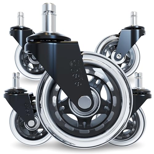 The Office Oasis Clear Office Chair Wheels - Original Design, Universal Fit