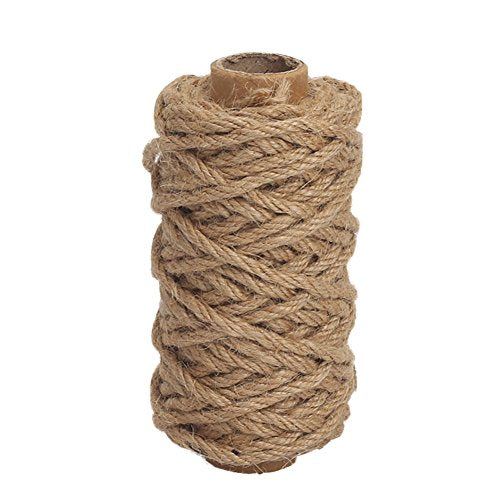 Tenn Well 66ft 4mm Natural Jute Twine - Thick Garden String, 20m Coil
