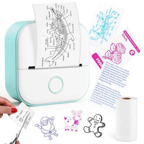 Memoking Print Pods Mini Printer - Sticker Printer Mini Thermal Inkless Sticker Maker Bluetooth Pocket Printpod for Phone, Impresora Port?til for Notes, Flashcards, Diagrams, Journal, DIY, Kids Gift