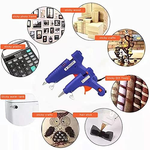 ZFYOUNG Mini 20W Blue Hot Glue Gun Kit with 10 7mm Sticks – Anti-Drip, Safety Switch