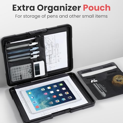Sooez Toughest Clipboard with Storage, Internal Pen Pouch Included, Letter/ A4 Size, Shockproof Heavy Duty Plastic Clip Boards 8.5x11¡±, High Capacity Clipboards Box Case for Contractor Trucker Driver