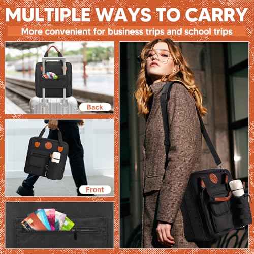 3 Ring Zipper Binder 3 Inch Binder with Zipper Shoulder Strap 700 Sheet Capacity & Multi-Pockets School Fits 13 Inch Laptop,3-in-1 Shoulder/Backpack/Handle