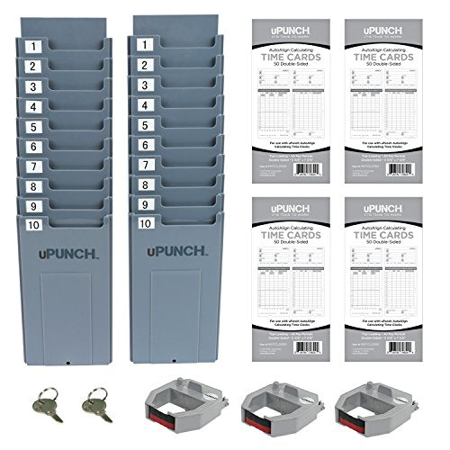 uPunch HN4500 Advanced Employee Time Clock Bundle – Includes 200 Cards & Accessories
