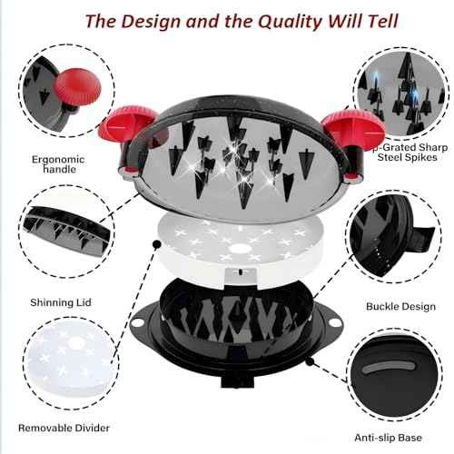 Chicken Shredder Tool Twist Pro - Large Meat Shredder for Chicken Breast, Pulled Pork, Beef with Upgraded Stainless Steel Spikes Wall Mounted Design BPA-Free Kitchen Essentials Gadgets (Red/Black)