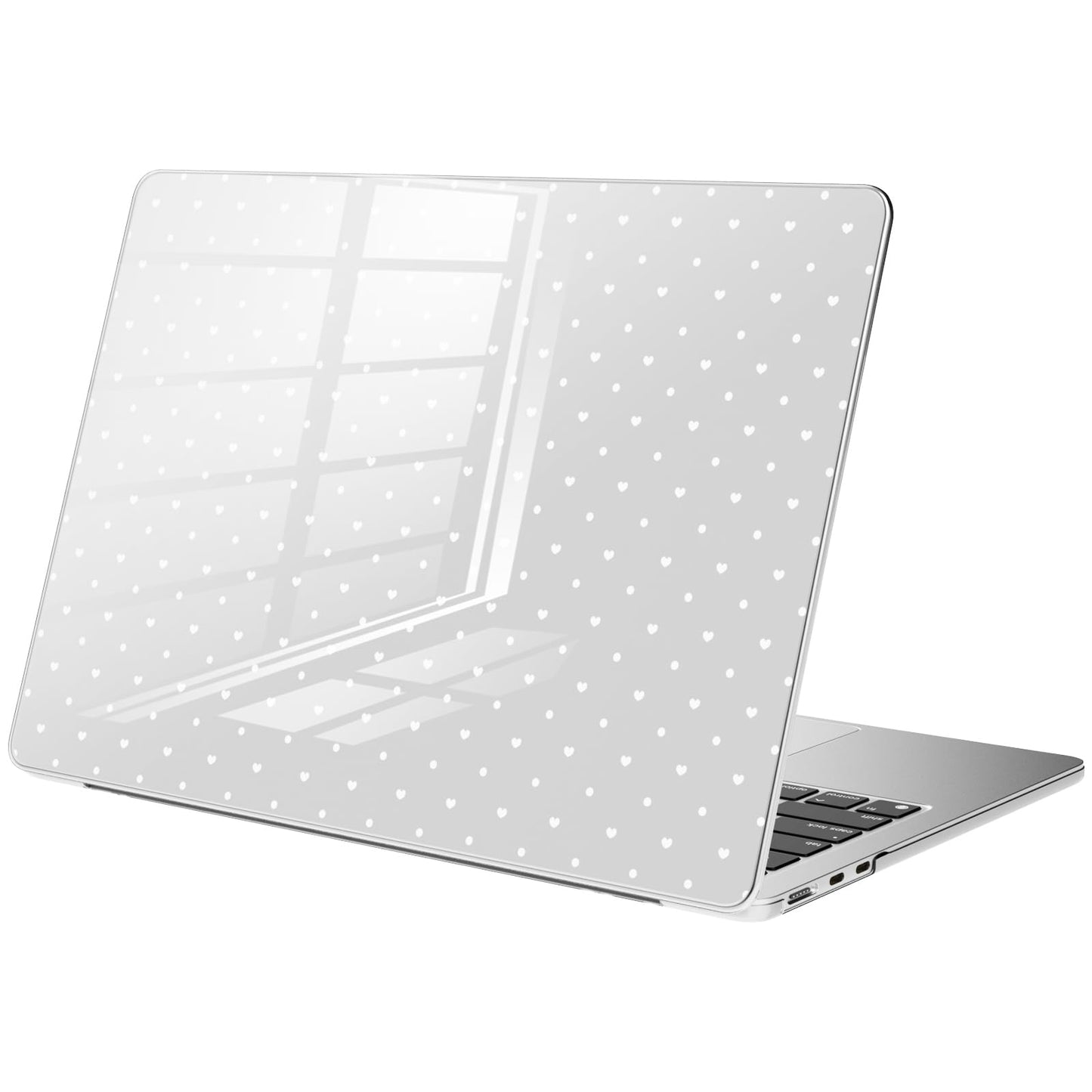 BlHMCASE Compatible with MacBook Air 13.6 inch Case M5 M4 M3 M2 2026-2022 A3449 A3240 A3113 A2681 Release, Cute Polka Dot Heart Protective Hard Shell Clear Cover for MacBook Air 13
