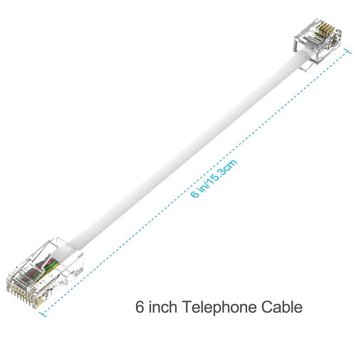 Phone Jack to Ethernet Cable Adapter, RJ45 8P8C Female to RJ11 6P4C Male for Landline Telephone Service (2 Pack)