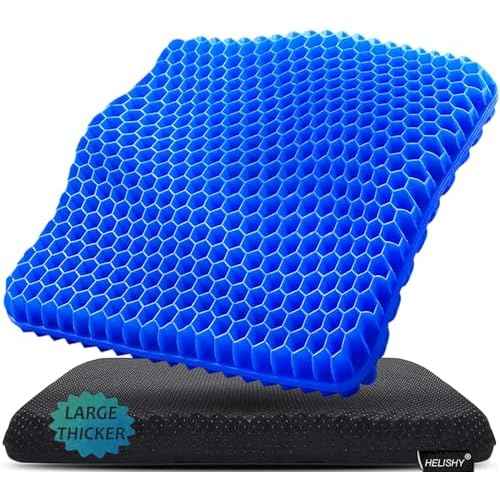 Gel Seat Cushion for Long Sitting Pressure Relief (Super Large & Thick) - Non-Slip Gel Chair Cushions for Back,Sciatica,Tailbone Pain Relief - Seat Cushion for Office Desk Chair,Car Seat,Wheelchair