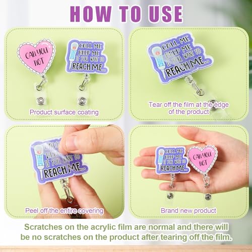 24 Pcs Funny Badge Reel Nurse Cute Retractable Name ID Clip Badge Holder for Doctor Student Medical Assistant Coworker Work Accessories Bulk Gifts(Medical Style)