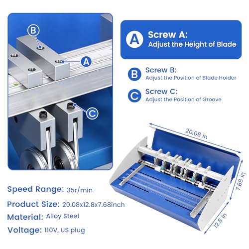 Electric Paper Creasing Machine 3-in-1 with Scale Ruler, Cutter & Perforator, 18 Inch Wide