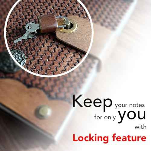 Antique Door Design Lockable Diary with Padlock, Handmade Leather Journal with Lock, Gift for Men Women Lined Paper Diary With Lock, 384 Pages Big size Journal for Writing Diary