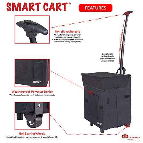 dbest products Smart Cart Rolling Multipurpose Collapsible Basket Scrapbooking Blackout