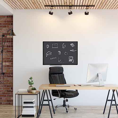 XBoard Magnetic Chalkboard Blackboard 36 x 24, Chalkboard Signs with Black Aluminium Frame, Pin Collections