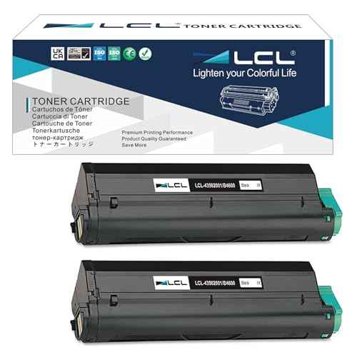 LCL Compatible Toner Cartridge Replacement for OKI 43502001 7000 Pages B4550 B4550n B4600 B4600n (2-Pack Black)