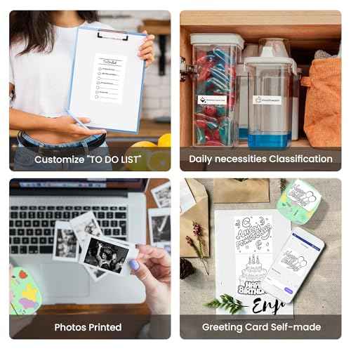 Mini Portable Sticker Printer, Mini Thermal Printer with 3 Rolls Paper, Bluetooth Inkless Printpods, Pocket Label Maker Suitable for Kids Creative DIY, Diaries, Photos, Study Notes-Green
