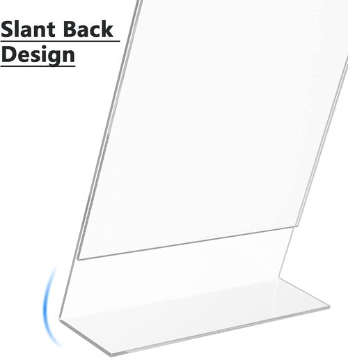 MaxGear Acrylic Sign Holder - 6 Pack 8.5" x 11" Vertical Display Stand for Office Documents & Photos