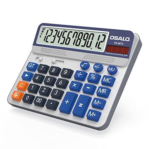Pendancy Extra Large 5-Inch LCD Desktop Calculator OS-6815 - 12 Digit Office & Home Business