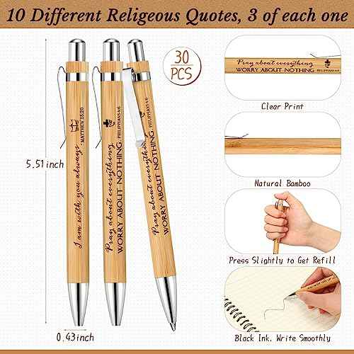 Kosiz 60 Pcs/30 Set Christian Gifts Bulk Include Spiral Notebook and Bible Ballpoint Pen Christian Notebook Religious Prayer Journal Christmas Church Gift for Women Men Pastor Sunday School Teacher