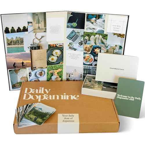 Daily Dopamine Vision Board Kit for Ambitious People- Foldable Mood & Dream Board for Manifestation, Visualization & Goal Setting|125 Aesthetic Photo & 25 Empowering Quote Cards| Vision Board Supplies