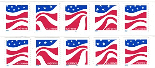 USPS Red White and Blue Forever Postage Stamps - 20 Classic American Flag Design