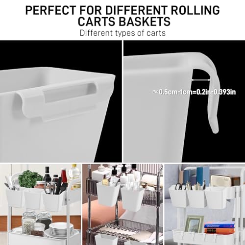 LEZIOA White 5-Pack Hanging Cup Holders for Rolling Carts & Storage