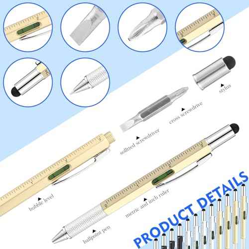 24 Set Father's Day Gift Includes Multitool 6-in-1 Pens Dad Keychains and Blessing Cards with Opp Bags for Father's Day Husband Birthday Party Gift