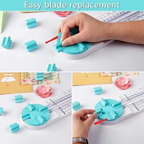 eCraft Green Multi-Function Paper Trimmer with Dial Blades for Scrapbooking & Cardmaking