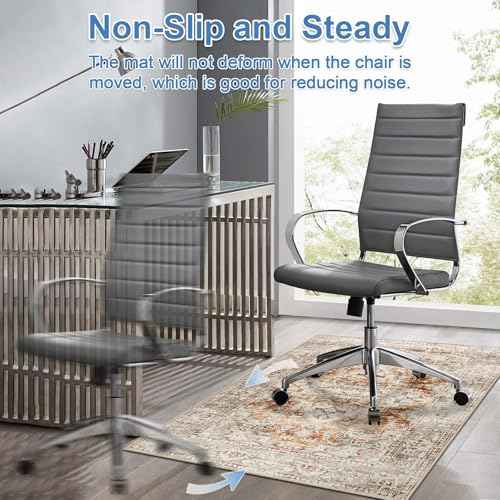 Office Chair Mat for Hard Floors & Tile Floor, 48¡¯¡¯ X 60¡¯¡¯ Anti Slip Desk Mat for Hardwood Floor, Computer Gaming Room, Low Pile Carpet Floor, Orange
