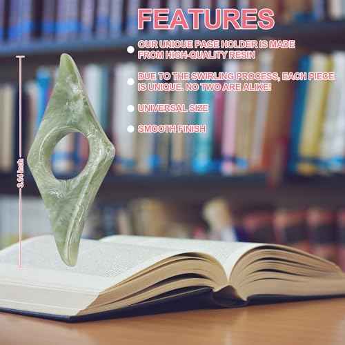 Thumb Page Holder for Reading 2Pack, Energy Pattern Thumb Bookmark, Book Opener Holder, Book Finger Page Holder, Book Accessories for Reading Lovers(Pink and Olive-Green£©