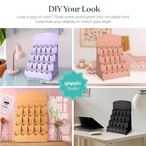 20 Pockets Bookmark Display Stand, Portable Bookmark Holder, Sticker Holder, Greeting Card Display for Craft Fairs, Vendor Booths, Retail Store