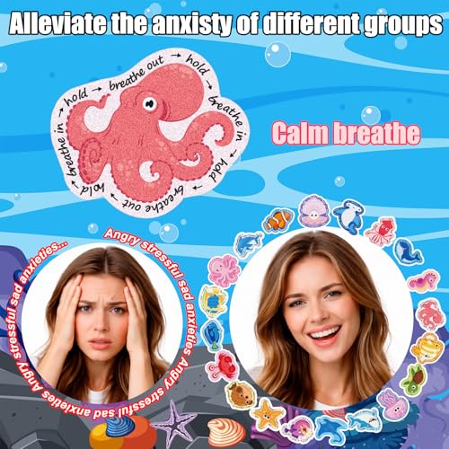 Fulmoon Ocean Animals Sensory Anxiety Stickers 120 pcs Textured Calm Stickers for Stress Relief
