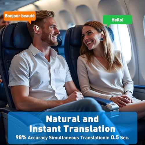 AI Translation Earbuds Real Time,140+Language Translator Earbuds,Easy to Operate,Wireless Bluetooth Translation Earbuds,Long Battery Life,Compatible with iOS&Android(Pink)
