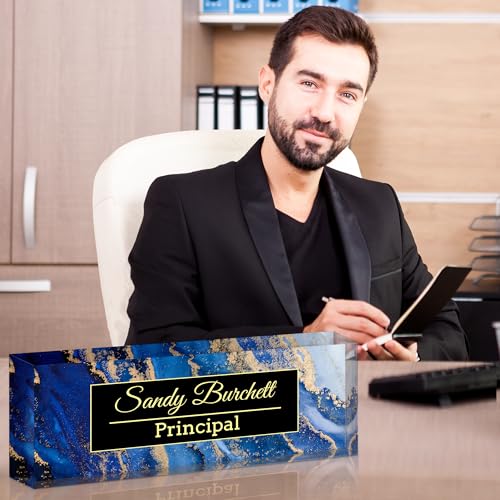 Blue Coast Personalized Desk Name Plate - Custom Office Name Tag, Made in USA