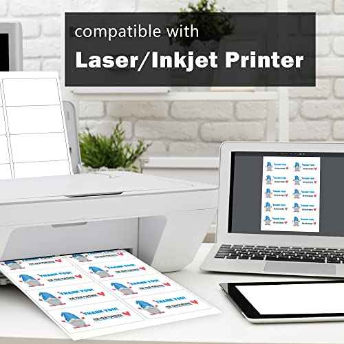2" x 4" Mailing Labels,5000 Address Labels(500 Sheets),Printable White Shipping Labels for Laser/Inkjet Printer,Permanent Adhesive Sticker Labels