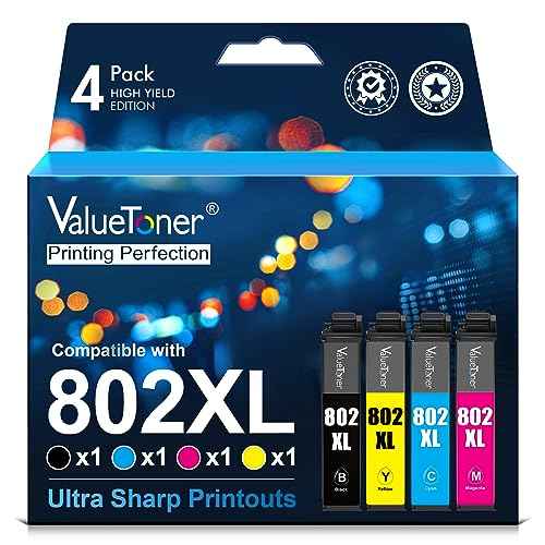 Valuetoner Remanufactured Ink Cartridge Replacement for Epson 802XL 802 XL T802XL T802 XL to use with Workforce Pro WF-4720 WF-4730 WF-4734 WF-4740 EC-4020 EC-4030 EC-4040 Printer (4 Pack)