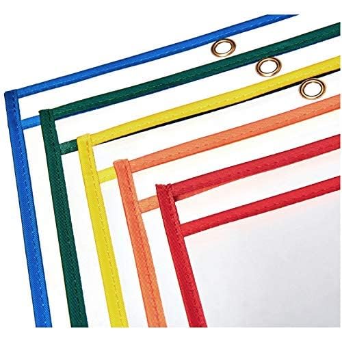 Amazon Basics Heavy Duty Dry Erase Ticket Holders Pack of 25 - 8.5 x 11 Inches with Colorful Edges (Variation 1)