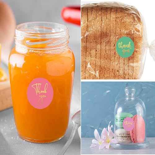 500Pcs Thank You Stickers 8 Designs 1 Inch Gold Foil Thank You Sticker for Packaging Thank You Stickers for Small Business Thank You Label Stickers Self-Adhesive Labels for Envelopes,Gift Wrap, Craft