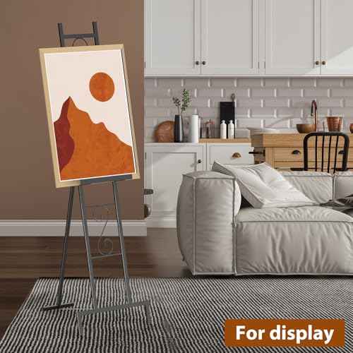Black Easel Stand for Sign, Heavy Duty Wedding Welcome Sign Stand, Adjustable Art Easel for Display, Painting, Posters, Party, 17¡± x 17¡± x 58¡±H (1 Pack