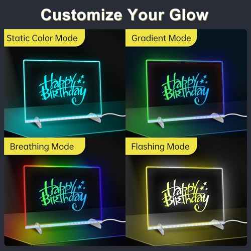 LED Note Board with 7 Colors, Includes Adapter, 13"x10" Led Drawing Board for Kids, Light Up Dry Erase Boards with 7 Markers, Soft Cloth, Hanging Chain, Holiday Trend Gift