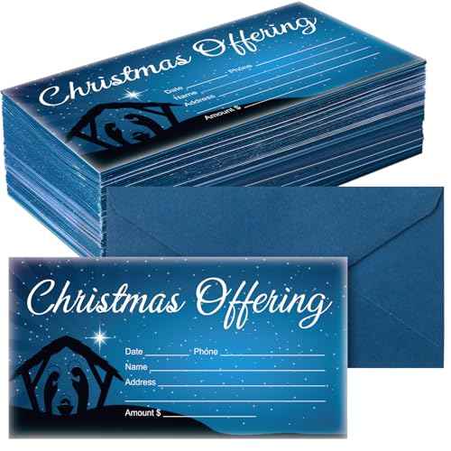 600 Pcs 6.5 x 3.5 Inch Christmas Offering Envelopes for Church Tithes and Offering Envelopes for Religious Tithe Donation Bulk Church Supplies (Advent)