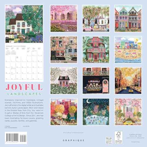 Graphique 2026 Joyful Landscapes Wall Calendar | 12¡± x 12¡± | Thick Paper | Home & Office Organizer | Large Monthly Grid | 3 Languages & Marked Holidays | 4 Month Preview Page for 2027