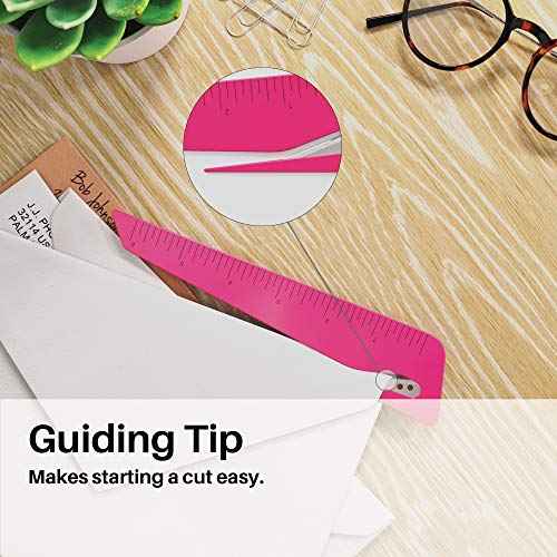 Uncommon Desks Ruler & Letter Opener Combo - Easy to Hold - Oversized Grip - Colorful 6 Inch Ruler - Envelope Opener w/Measuring Tool - Perfect for Crafts, Drafting, Sewing, & Drawing - (3 Pack)