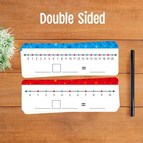 26 Packs Number Line Dry Erase Boards Cards, Double Sided Writable and Erasable Board-0-10 on One Side & 0-20 on Other Side Math White Board for Kids, Students, Classroom and Home (12¡± x 4¡±)