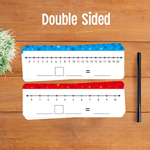 Stars 0-10 & 0-20 Number Line Dry Erase Boards Set - 26 Pack, Double Sided, Classroom & Home Learning Tool