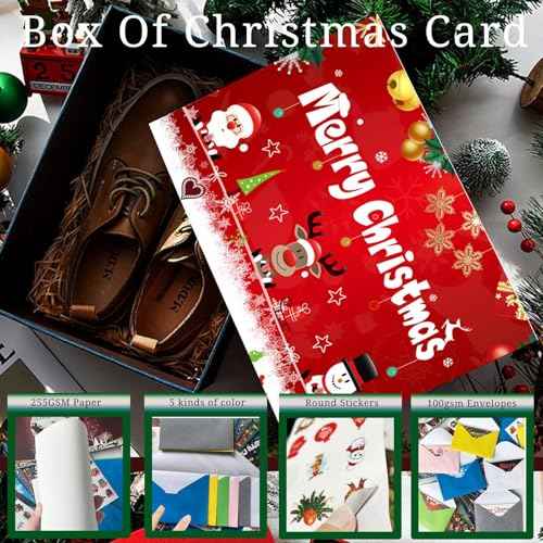 32 Christmas Card Bulk 2025 Special Xmas Season, Assorted Christmas Card Box with Envelopes, Matching Stickers Holiday Greeting Cards with Blank Inside - 4 x 6 Inch Perfect to Send Warm Holiday Wishes to Family Business Friends