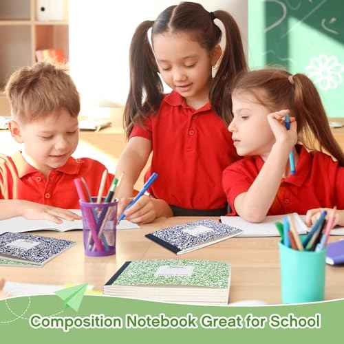Fainne 30 Pack Composition Notebooks Half Size 4-7/8 x 7-1/2 Inches Wide Ruled Half Page Composition Notebook for Journal School Classroom Supplies 40 Sheet(Multi Color,Snowflake Style)
